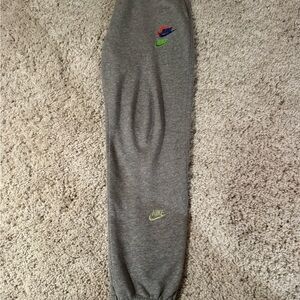 Nike Gray Joggers with Colorful Logo